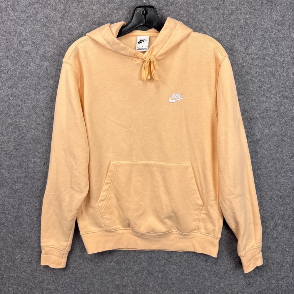 Nike Hoodie Sportswear Club Fleece Medium Peach Orange Cotton Blend Pullover